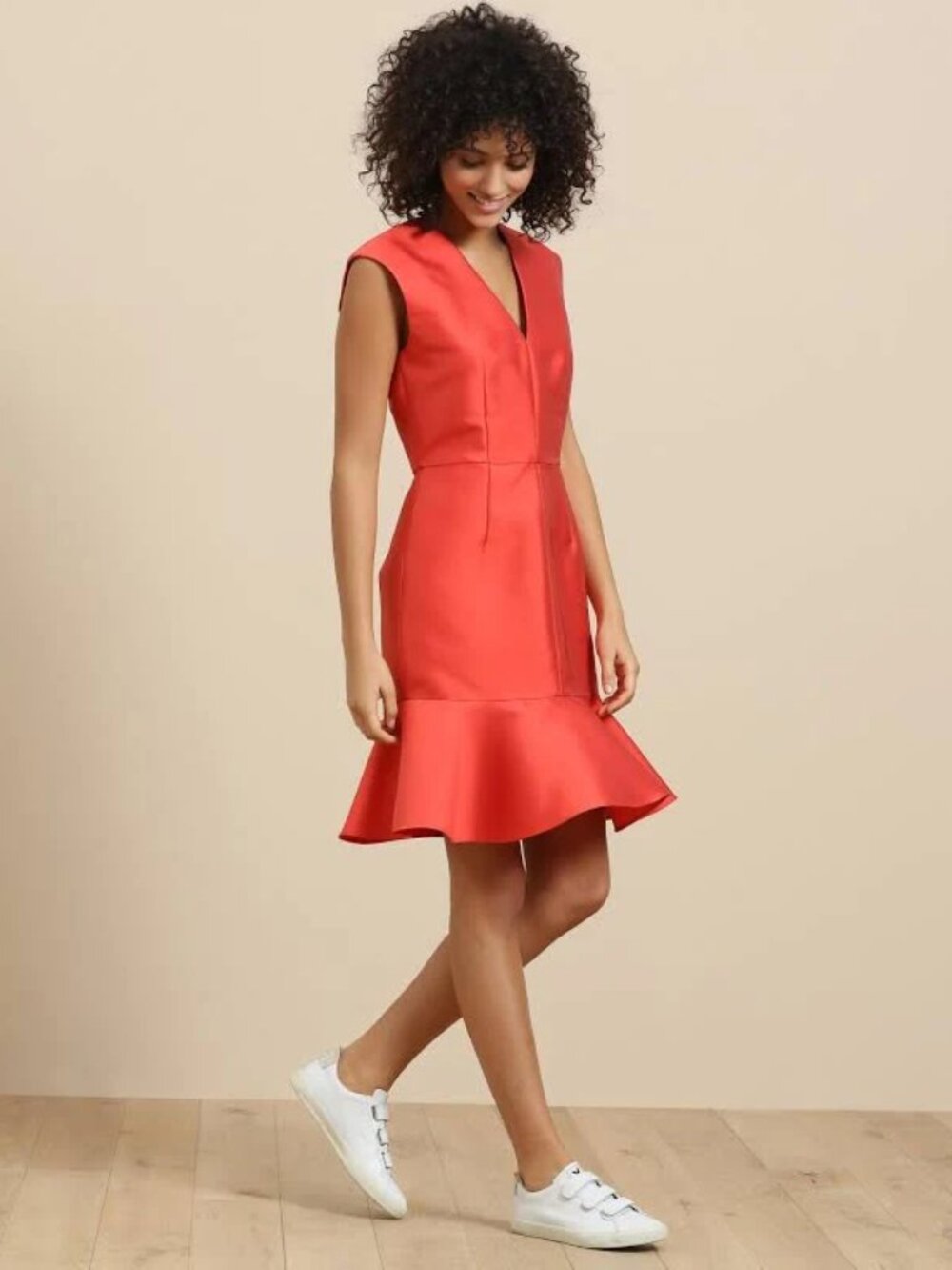 Carven Silk Gazaar Cocktail Dress in Coral Size 38 (US size 6) (Small)